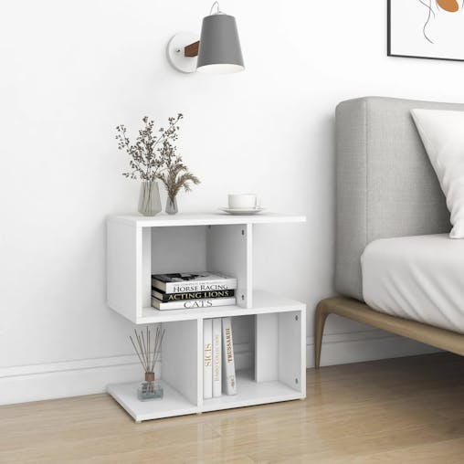 NNEVL Bedside Cabinet White 50x30x51.5 cm Chipboard