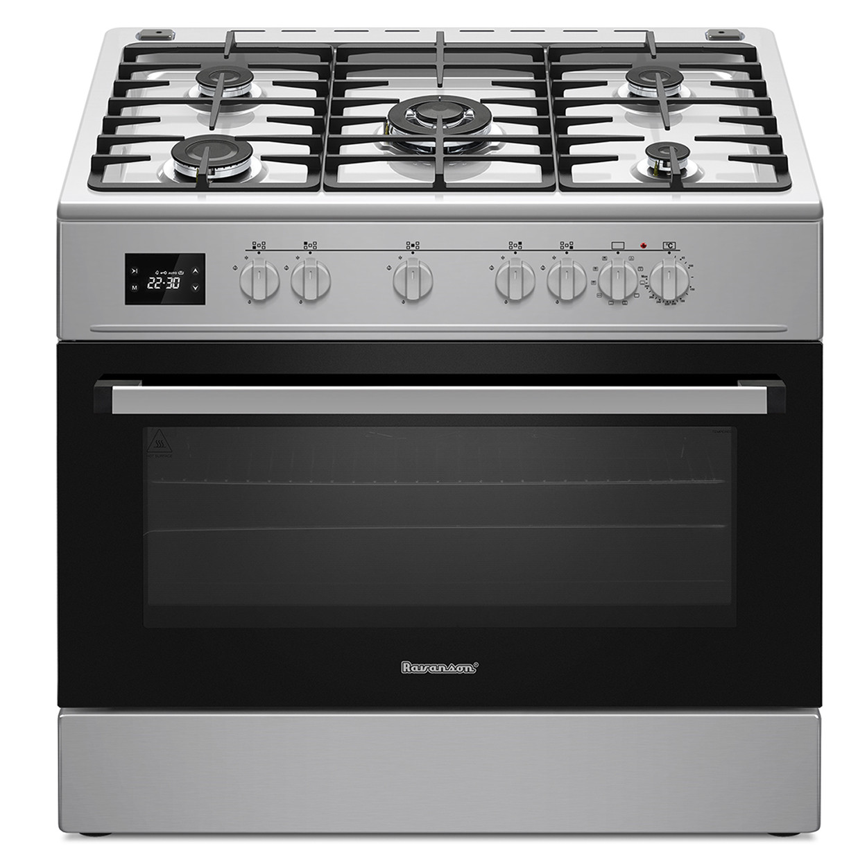 Kuchnia gazowo-elektryczna RAVANSON KWGE-K90A Cheff Modern srebrna 90 cm