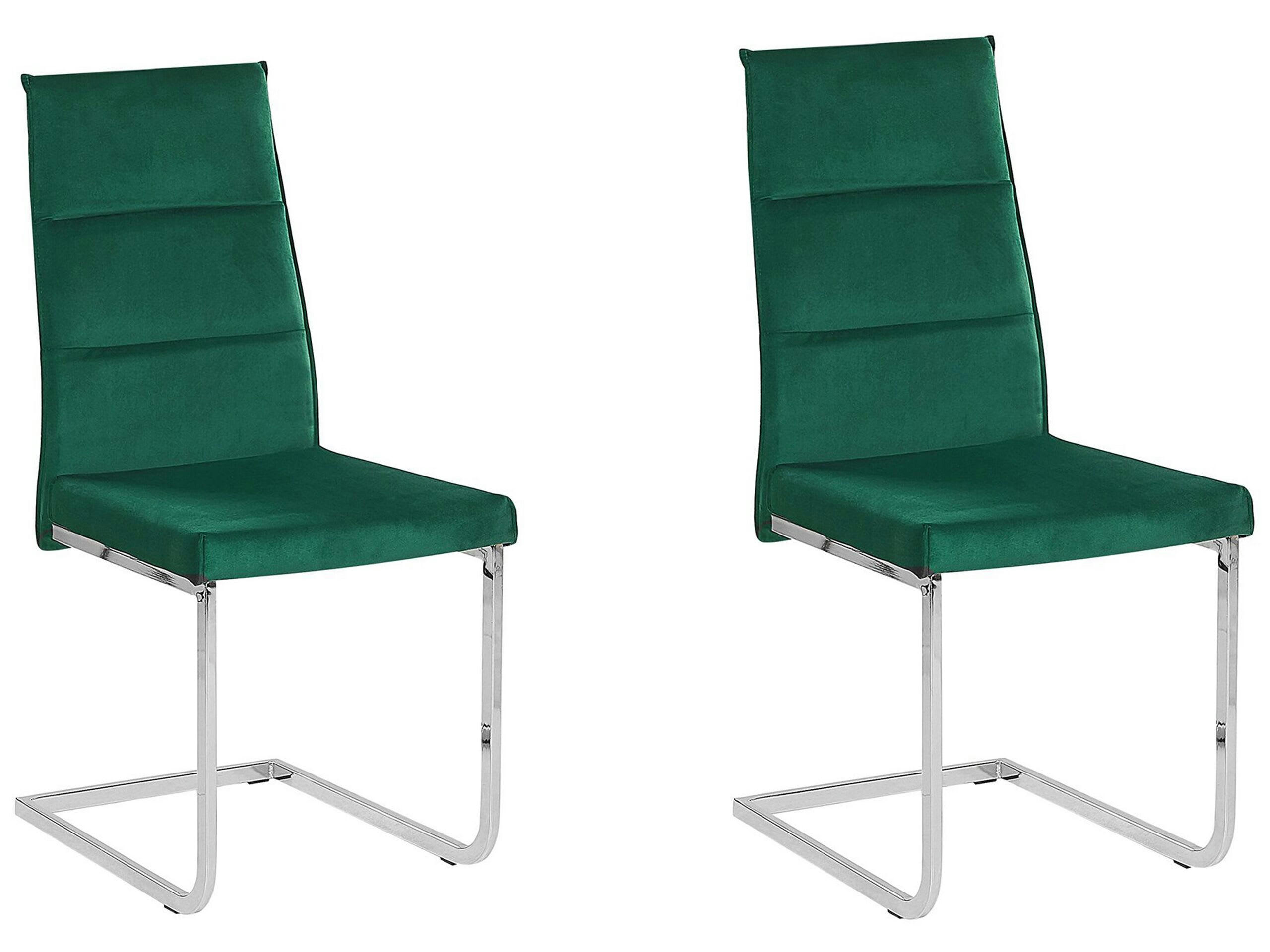 ROCKFORD - Lot de 2 chaises de cuisine en velours vert
