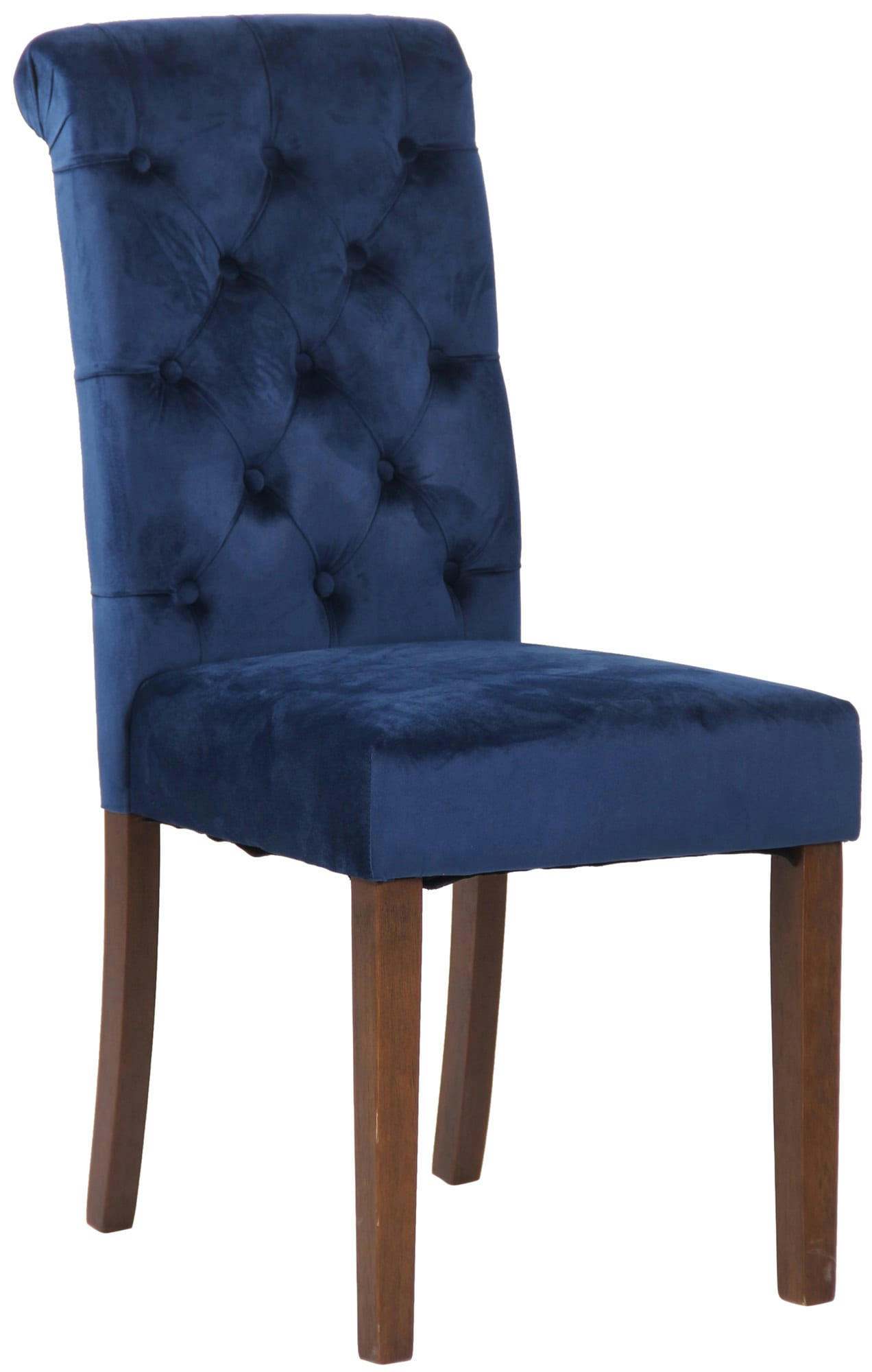 LISBURN - Chaise de salle à manger matelassée en velours Bleu