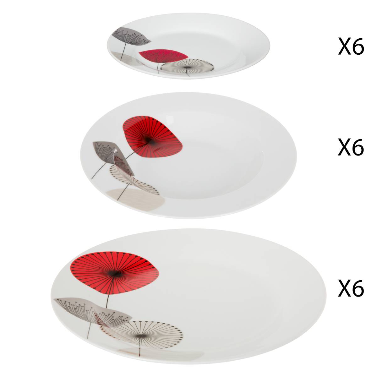 "Osara" tableware set 18 pieces, white