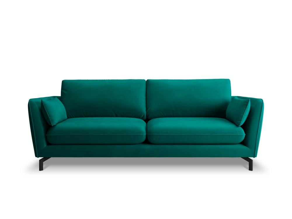 PODIUM - Canapé 3 places en velours pétrole