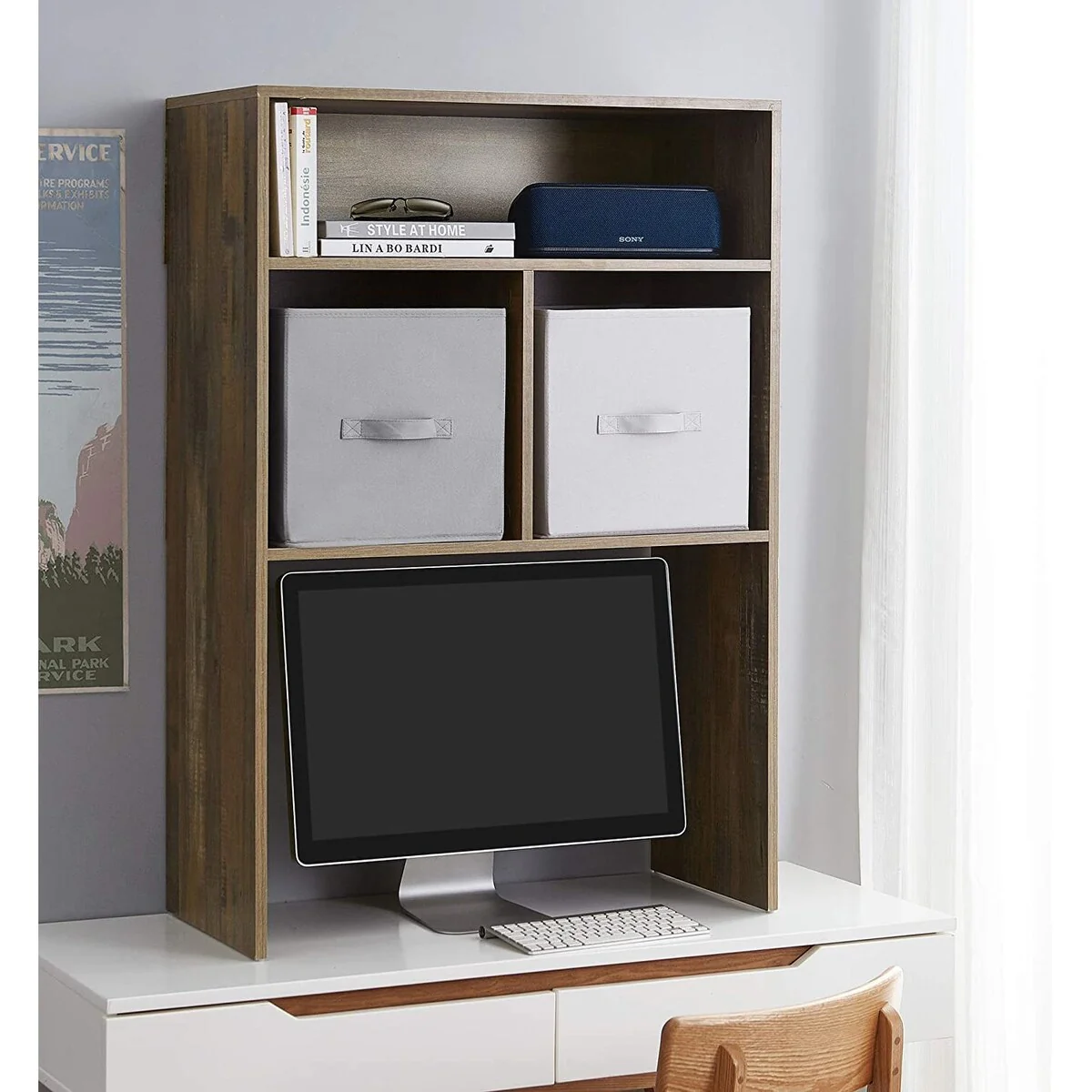 Yak About It® Extra Depth Cube Dorm Desk Bookshelf by DormCo