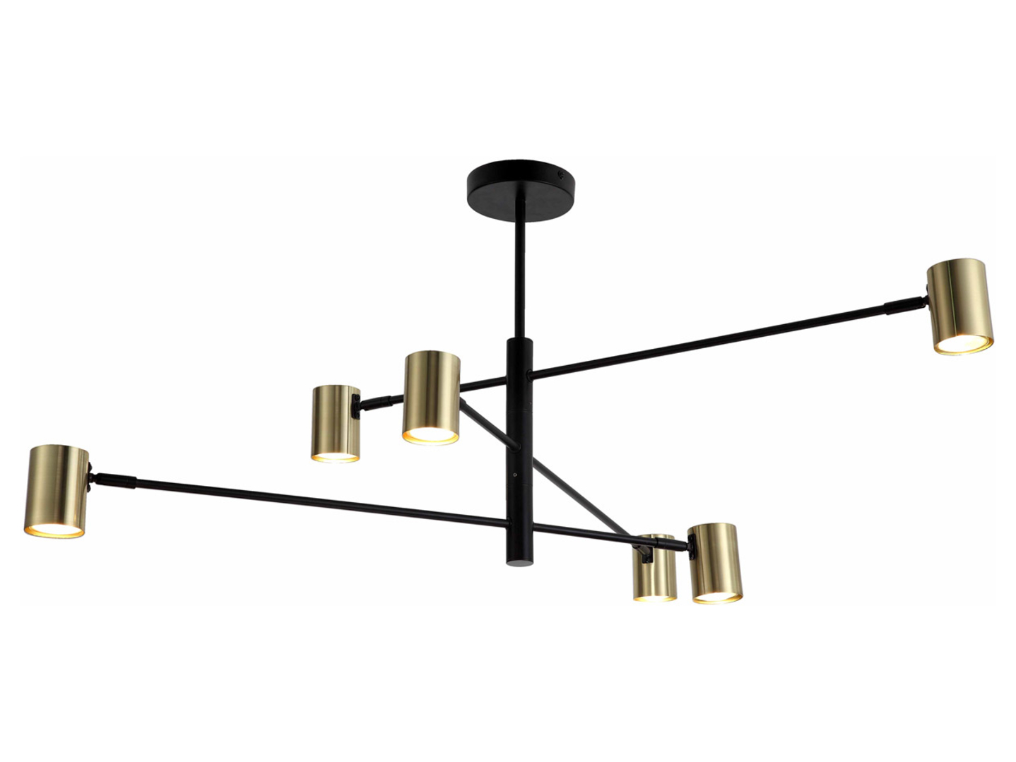 Lampa wisząca Snow 6-punktowa metalowa czarno-złota