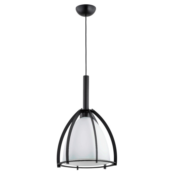 Lampa wisząca czarno-biała POMA 1xE27x15W wym: 95x30x30 cm Alfa