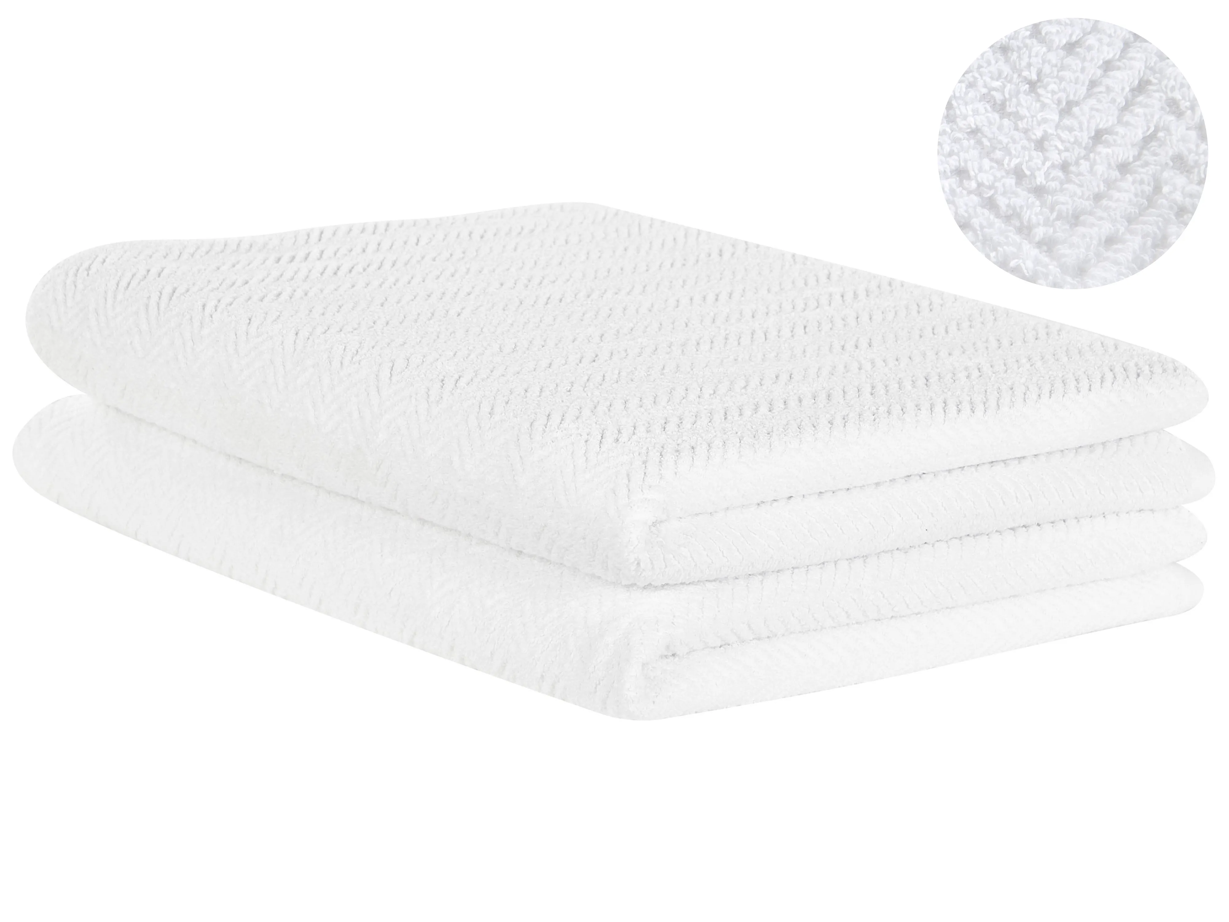 Set of 2 Towels MITIARO Terry Cotton White