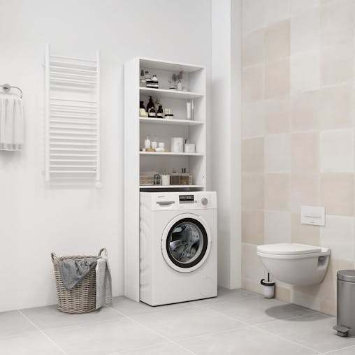 NNEVL Washing Machine Cabinet White 64x24x190 cm