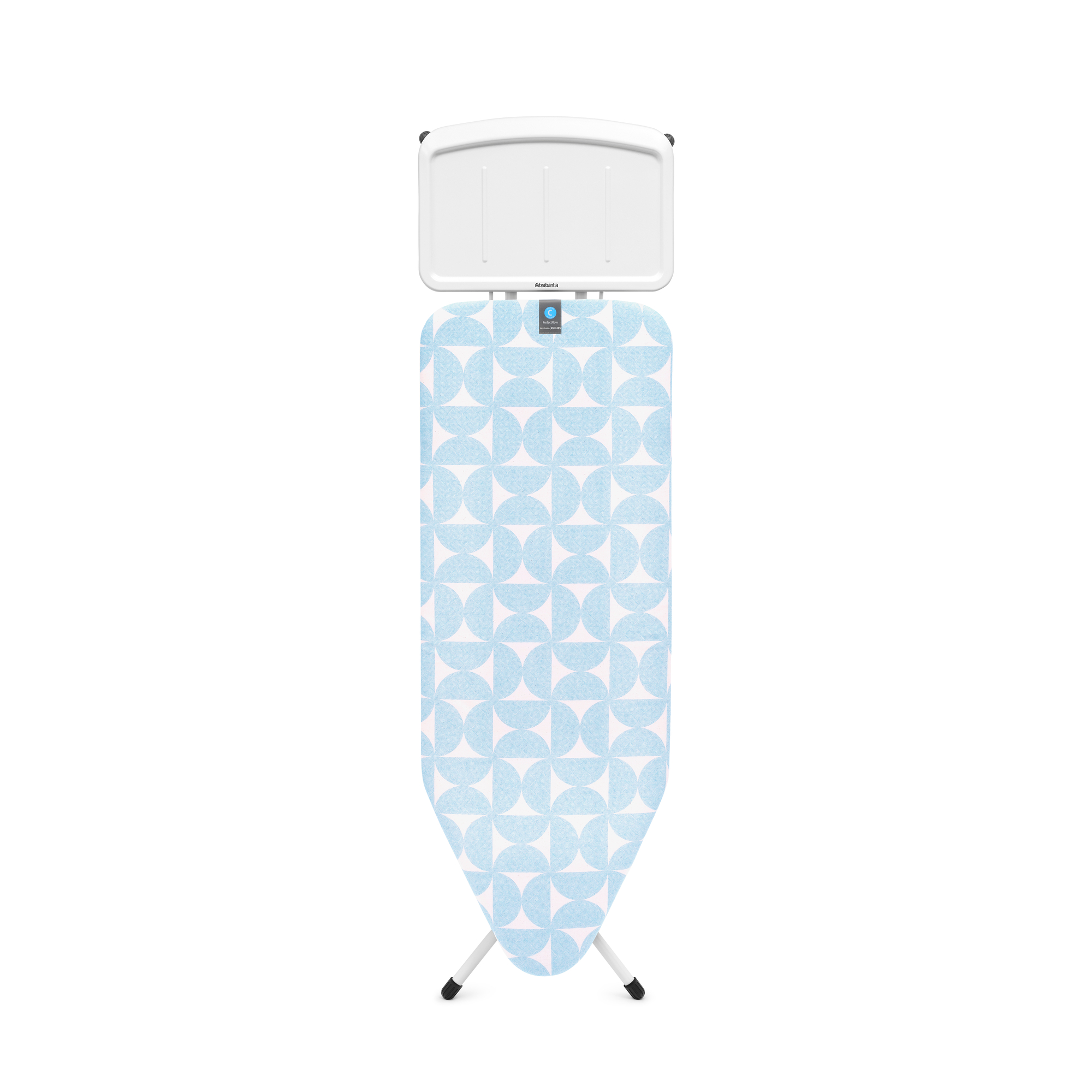 Brabantia Strijkplank C, 124x45 cm, solide stoomunithouder, PerfectFlow - Fresh Breeze