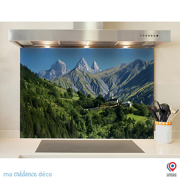Crédence cuisine fond de hotte Cime d'Arves, Grandes Rousses, Alpes - Verre trempé - L 60 cm x H 45 cm - MaCrédenceDéco