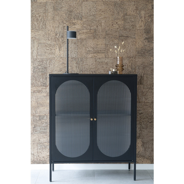GABLOTA Adelaide 110 cm czarna 2-drzwiowa SZKLANA metalowa