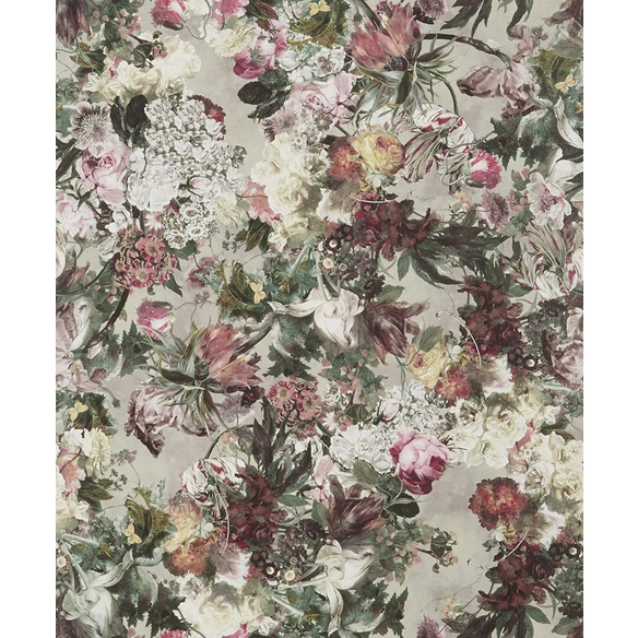 Vliestapete, Blumen, mehrfarbig, matt