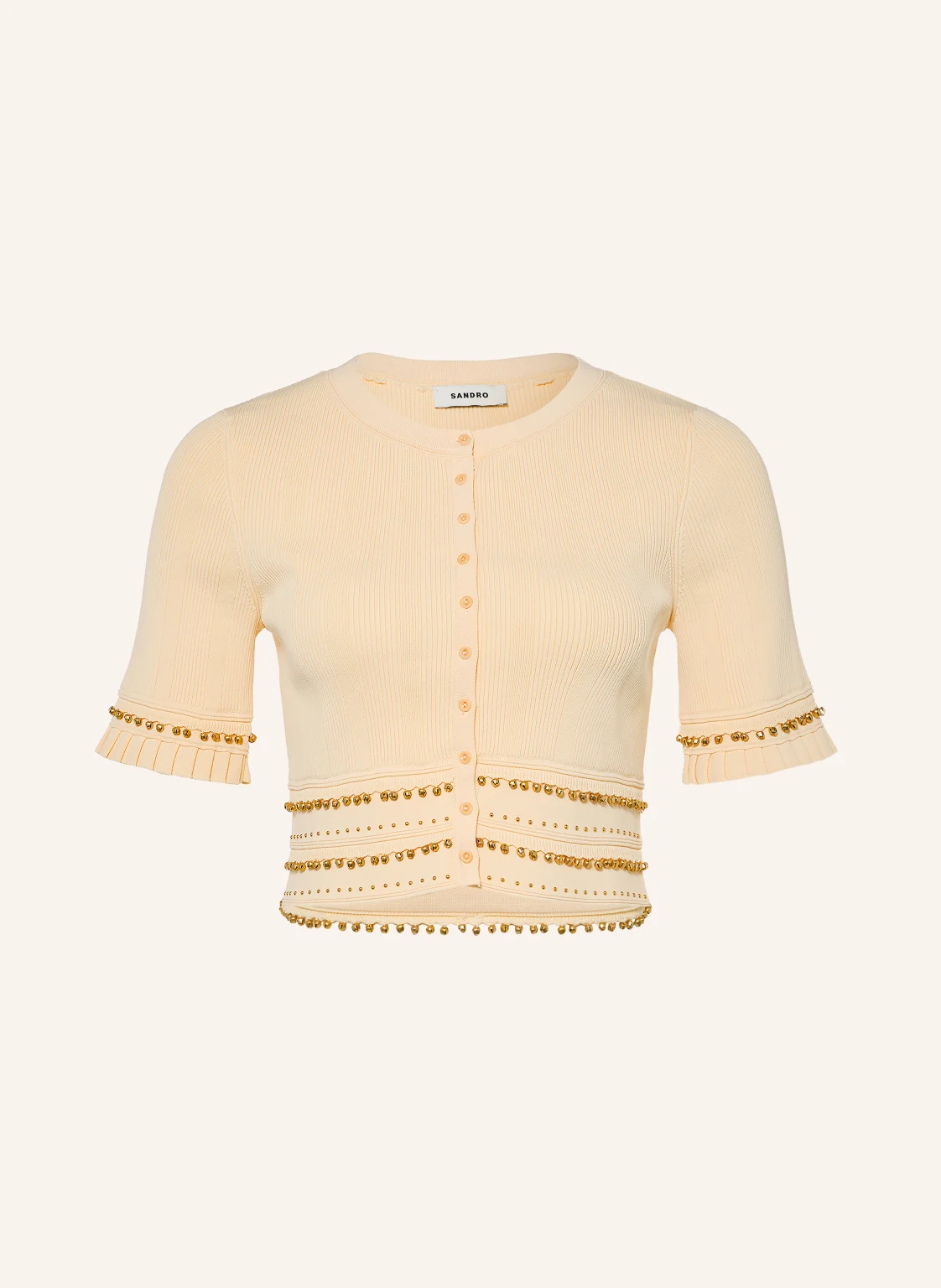 SANDRO Cropped-Bluse mit Nieten