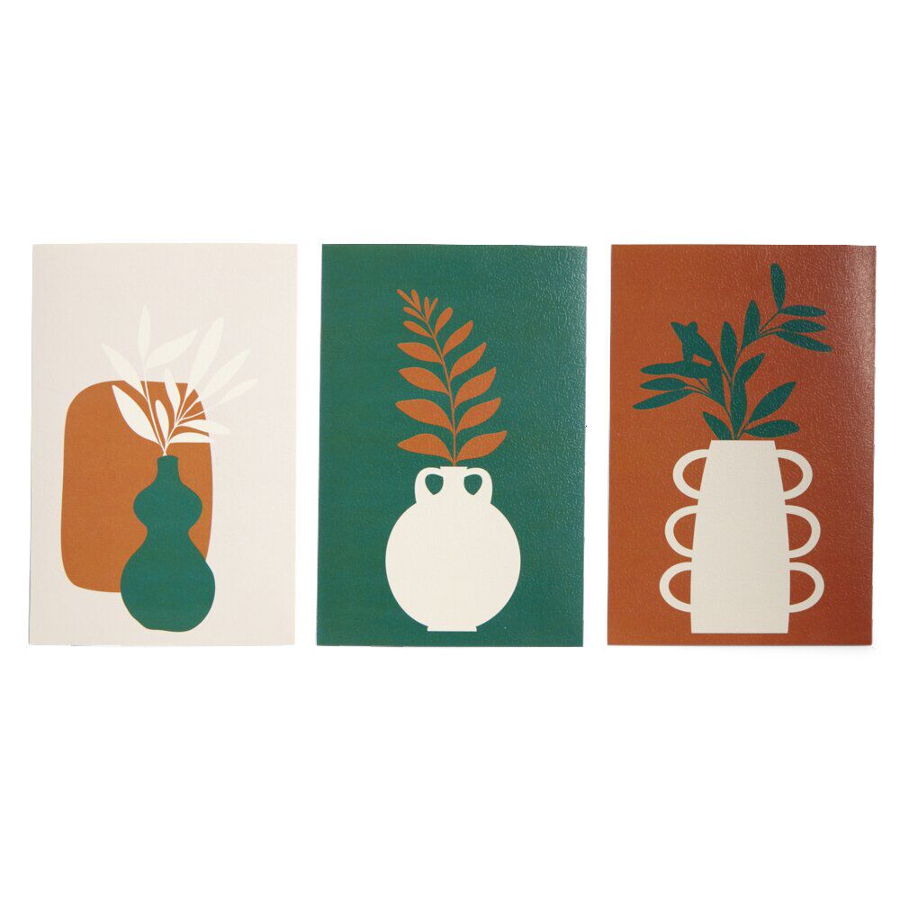 Lot de 3 affiches papier orange et vert 10x15cm