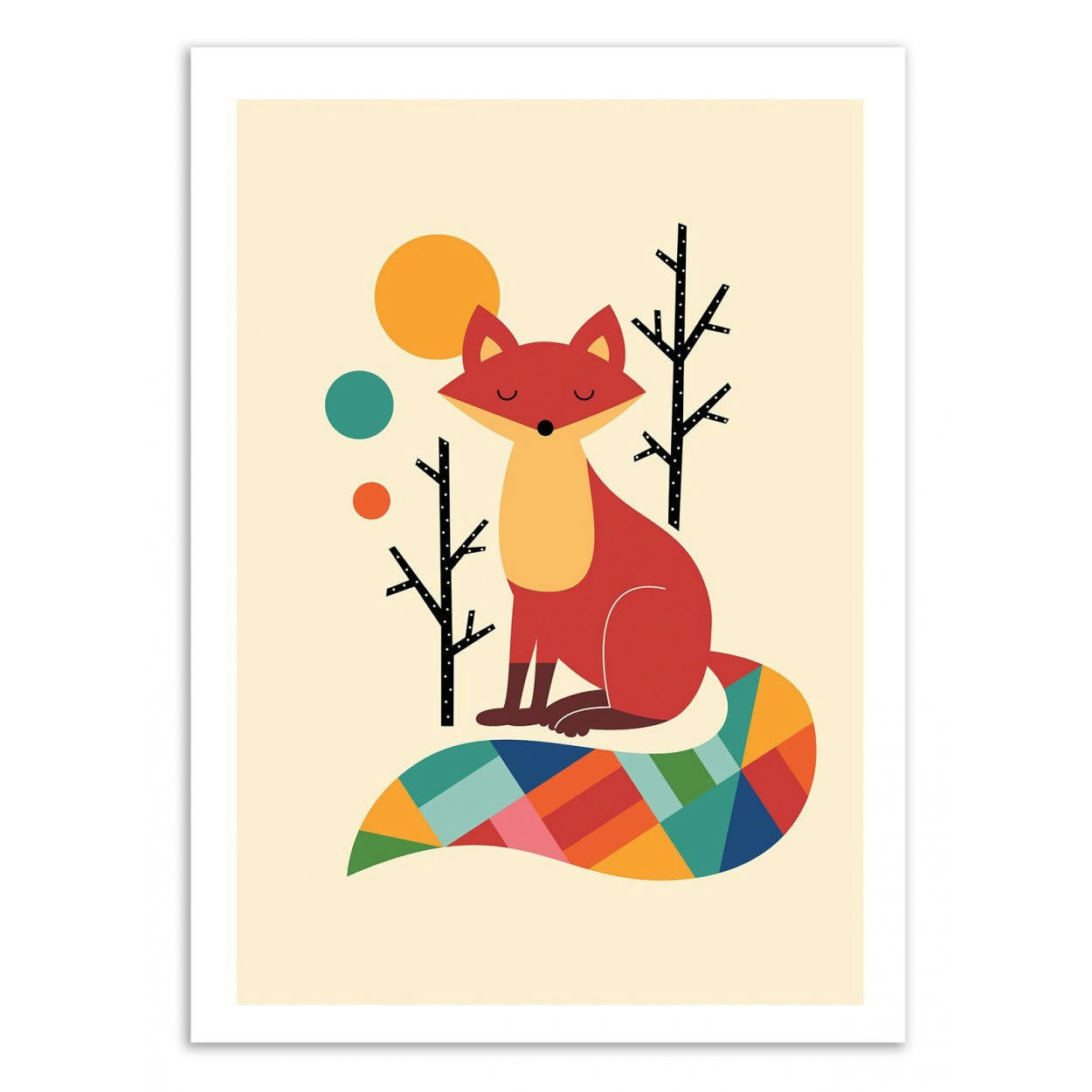 ANDY WESTFACE - RAINBOW FOX -  Affiche d'art enfant 50 x 70 cm
