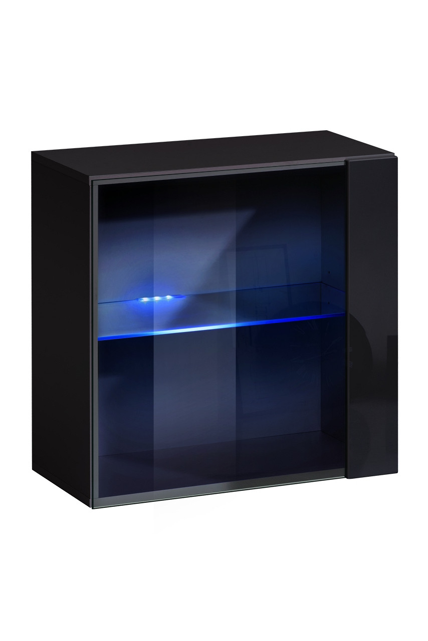 Witryna wisząca czarny połysk SWITCH 60 cm   LED