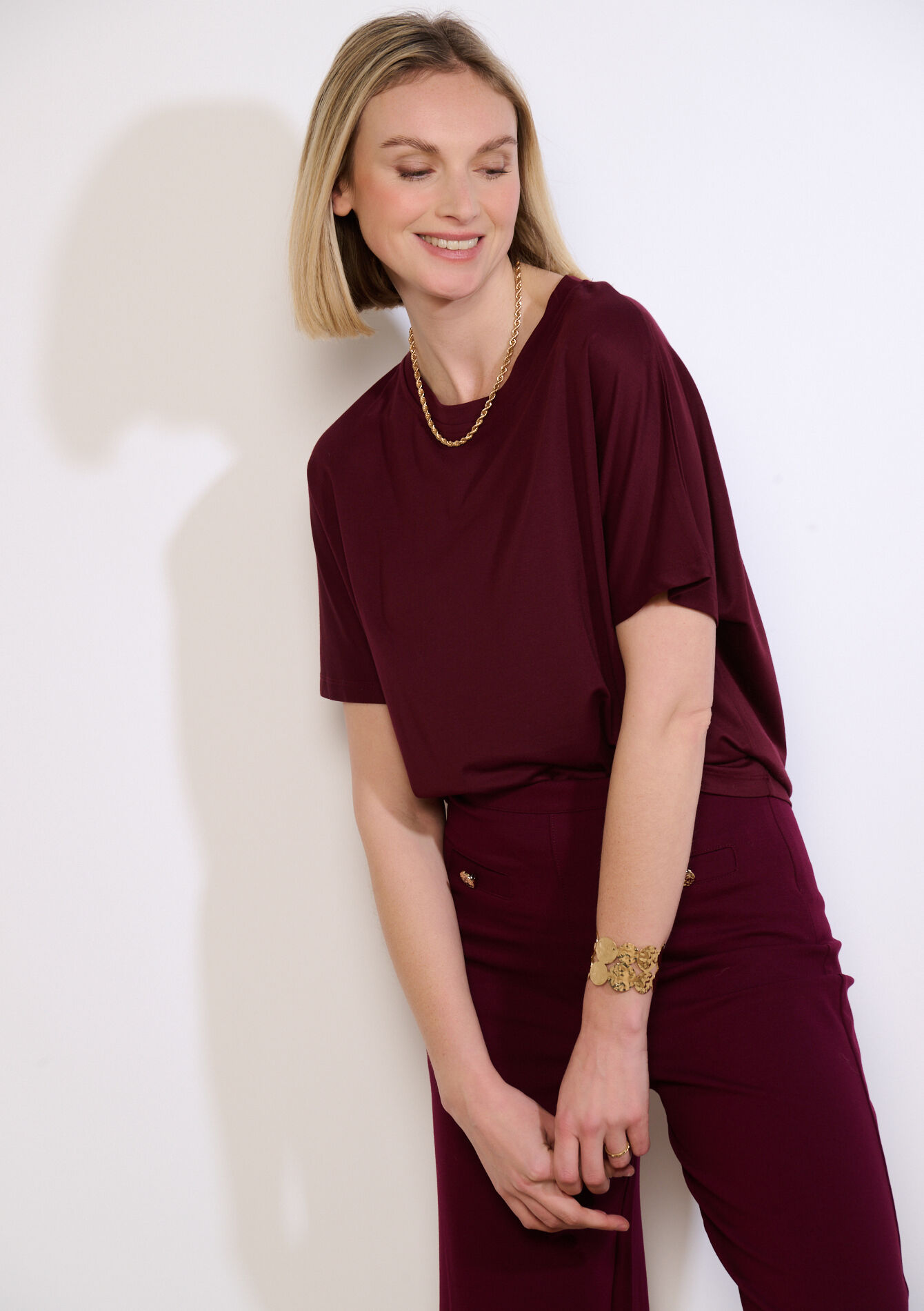 Losvallend T-shirt met korte mouw