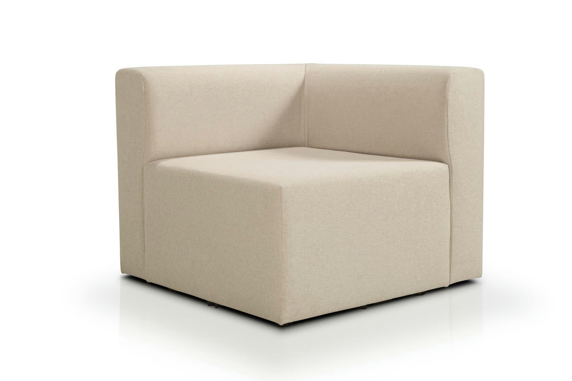 CENTAURI - Angle modulable 1 place  en tissu beige clair