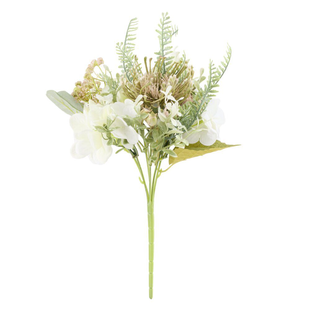 Bouquet artificiel roses et petites fleurs Ø26xH41cm (2&nbsp;modèles)