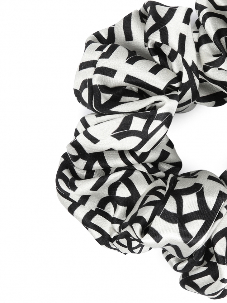 Satin monogrammed scrunchie in KAZAR monograms