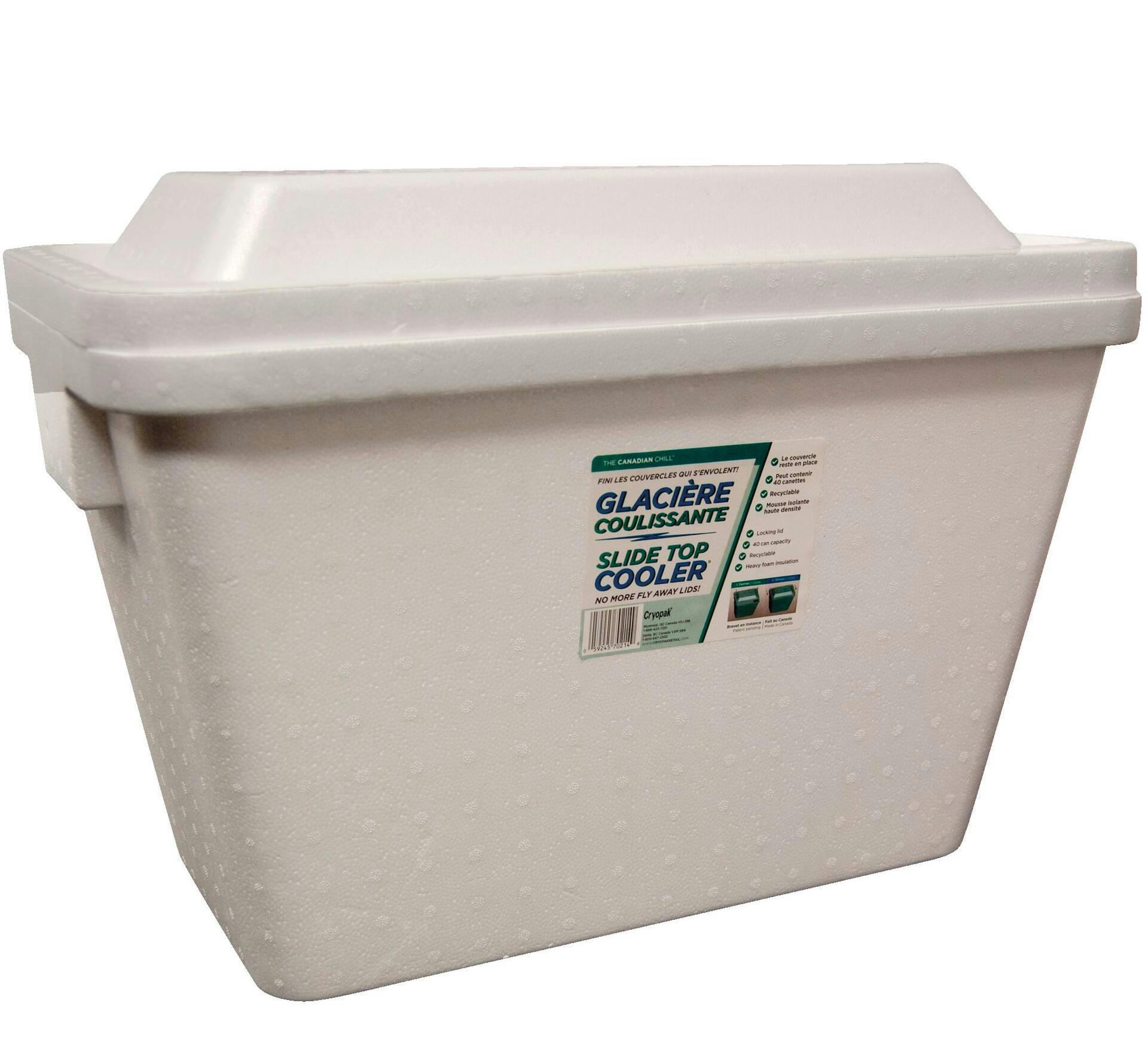 Cryopak Styrofoam Cooler, 38-L, White