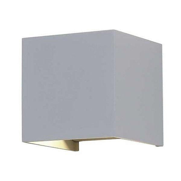 Applique Murale Grise LED 12W IP54 Carré - Blanc Neutre 4000K - 5500K - SILAMP