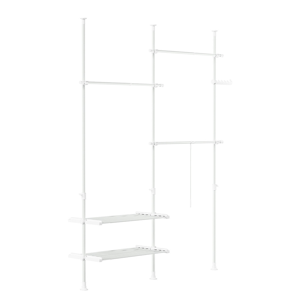 SoBuy Wieszak stojący Biały 195x42x295cm Funkcjonalny FRG34-II-W