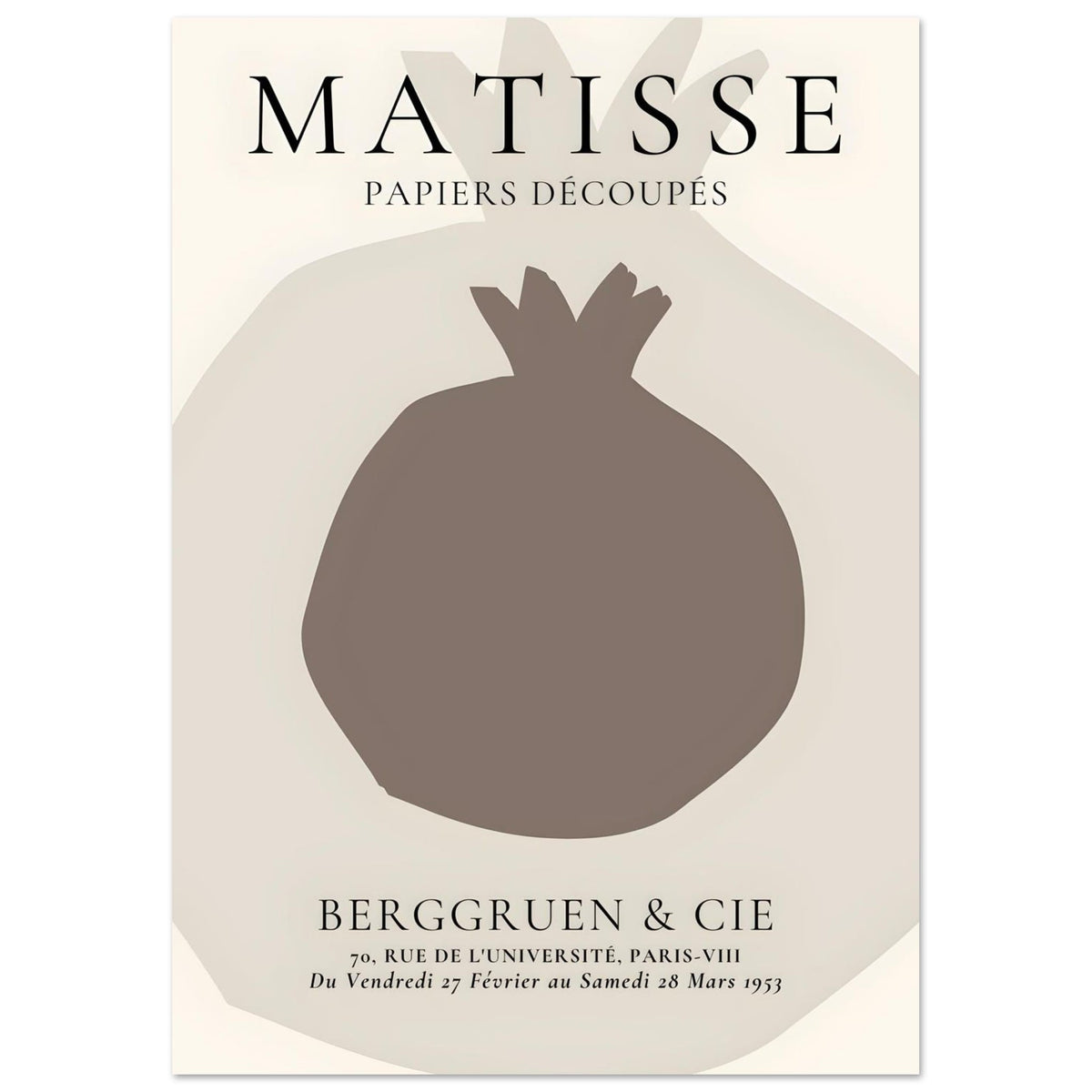 Artfulprints Poster Matisse – Still fruit  - A4 21x29.7 cm - Grijs