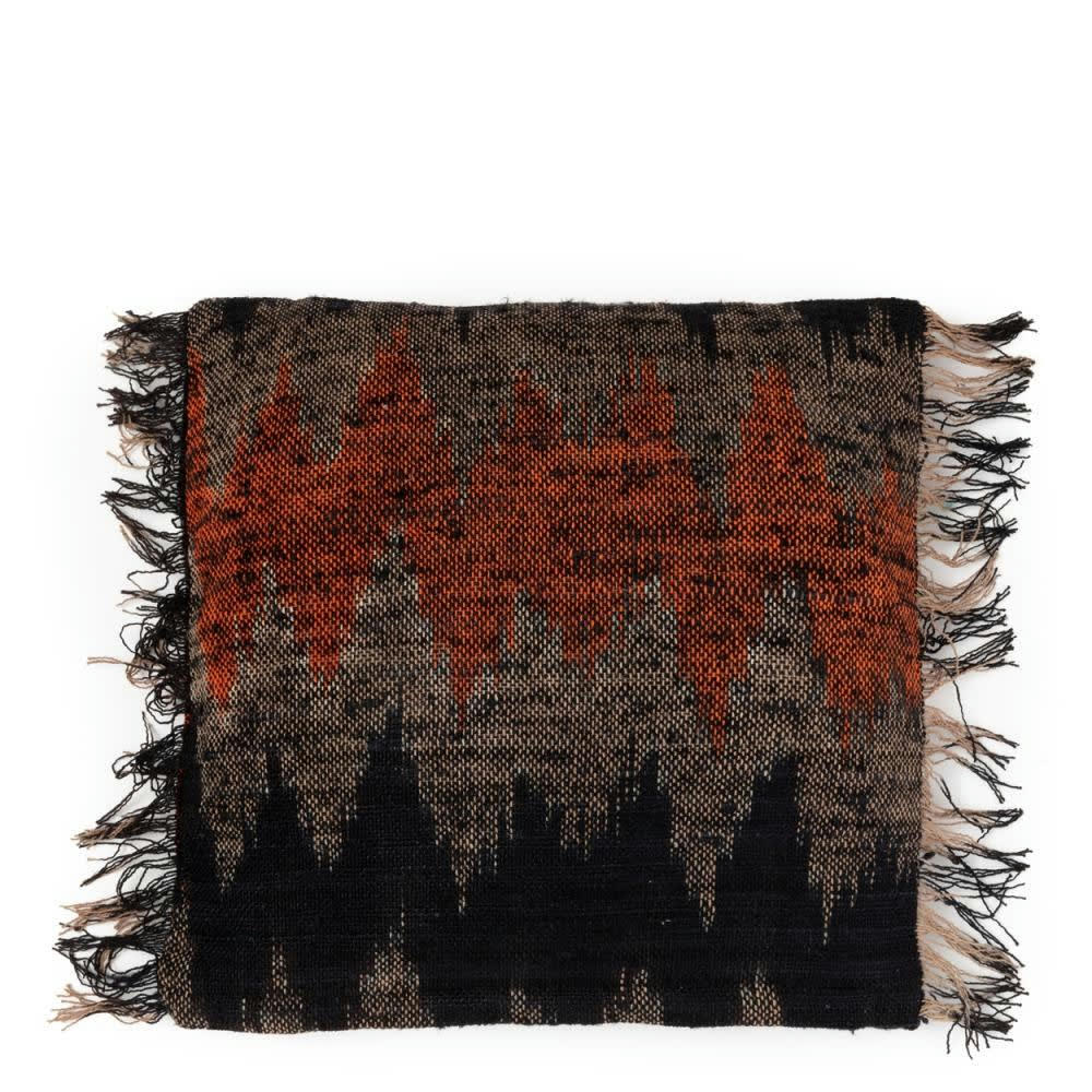 OH MY GEE - Coussin en coton noir orange 40x40