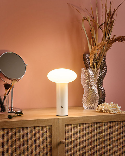Lampe de table LED sans fil BUAYAN Avec variateur Métal Blanc