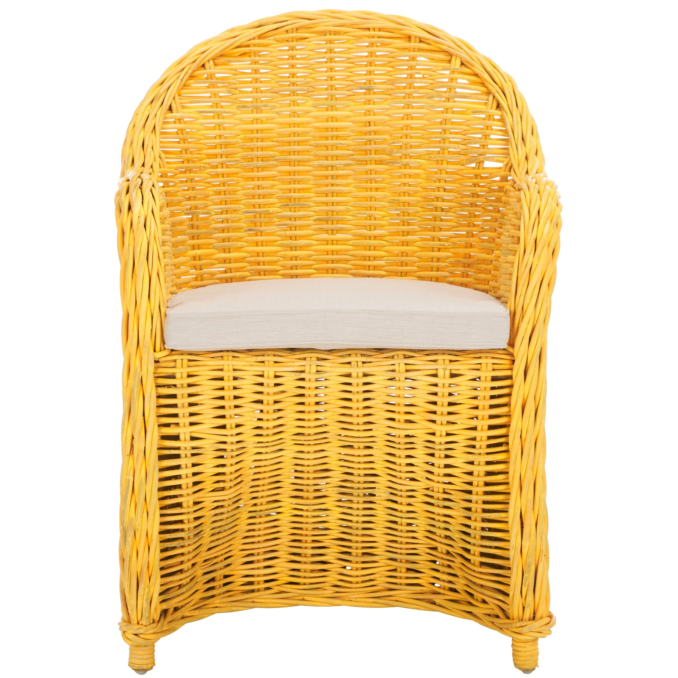 SAFAVIEH Sinja Yellow Rattan Club Chair - 24 x 26 x 35 - 24Wx26Dx35H