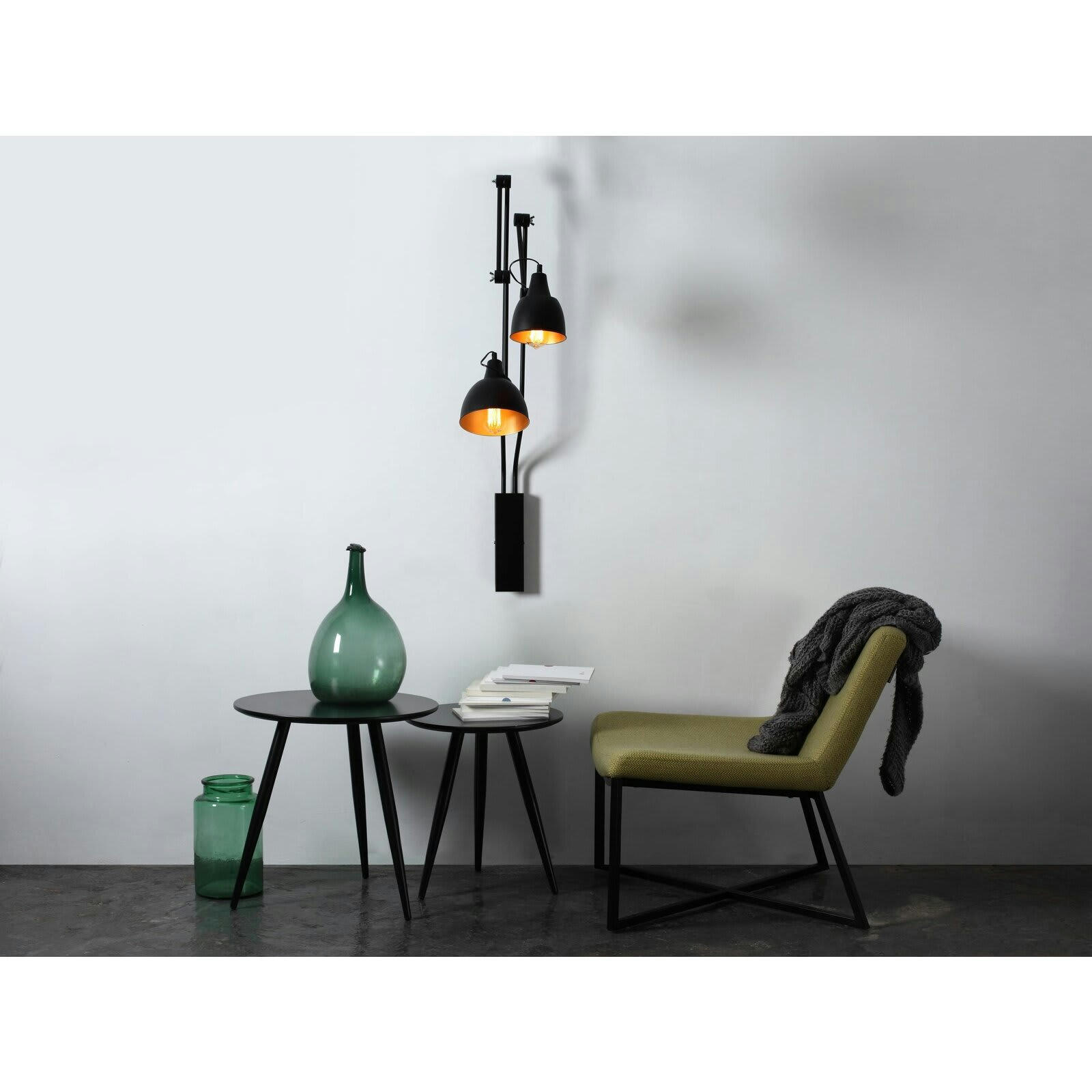 COBEN 2 - Applique Acier Noir 225x26x21 cm