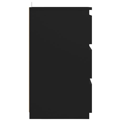 NNEVL Bed Cabinet Black 40x35x62.5 cm Chipboard