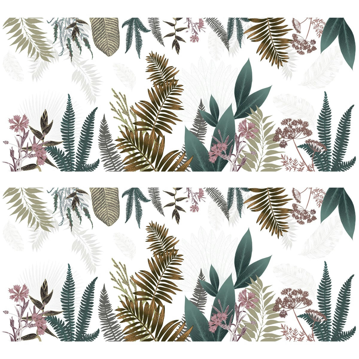 SWEET JUNGLE - Bandeau PVC lot de 2 : L 70cmxH 30cm Multicolore Feuillage Végétal