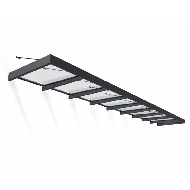 Marquise de porte Sophia XL gris foncé 845 x 140 cm CANOPIA