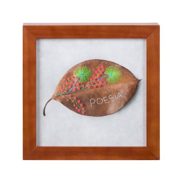 QUADRO 20 CM X 20 CM FOLHA POESIA