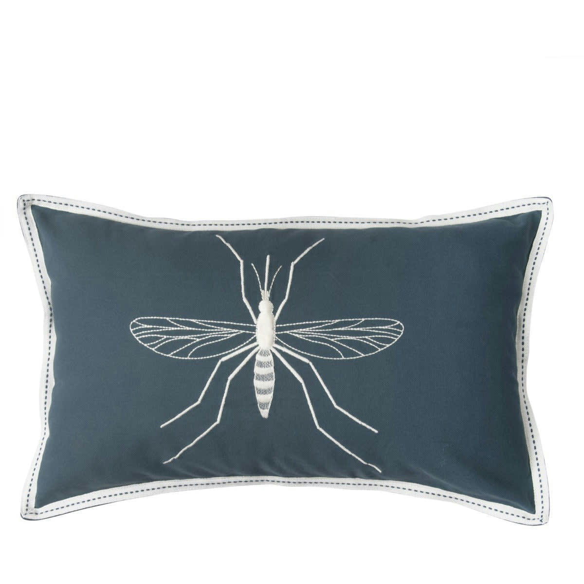 MOSQUITO - Housse de coussin coton  50x30 bleu paon