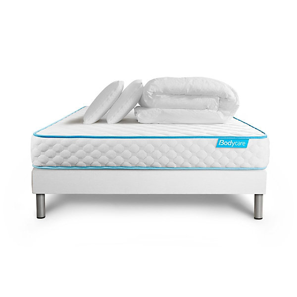 Pack sommier tapissier matelasMousse avec couette et oreillers