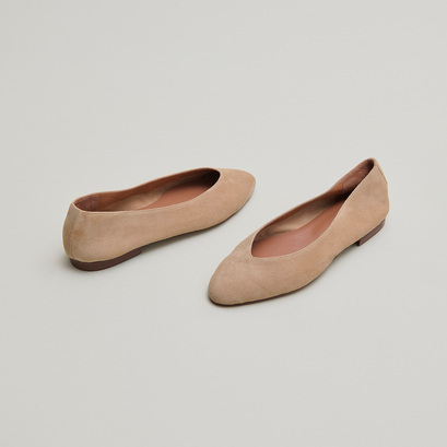 Ballerines à bouts pointusen velours camel | DASSUS