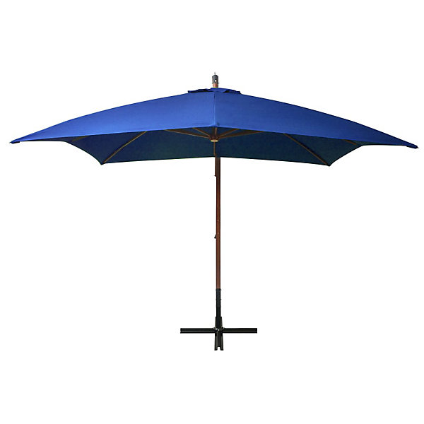 Parasol suspendu avec mât bleu azure bois bleu Helloshop26