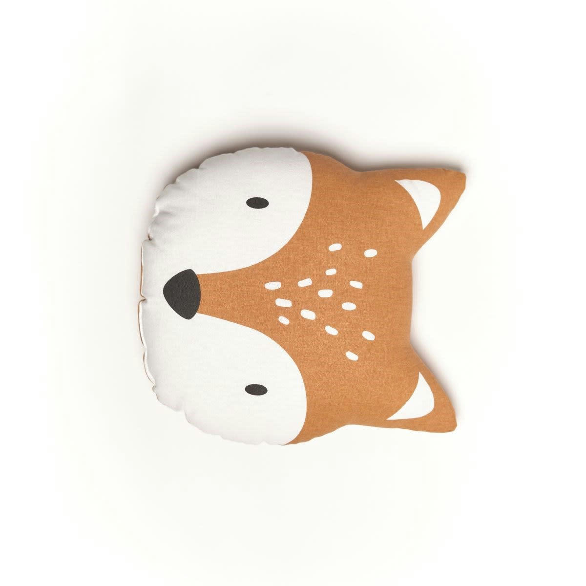 FUNNY RENARD - Coussin imprimé en coton orange 37x45