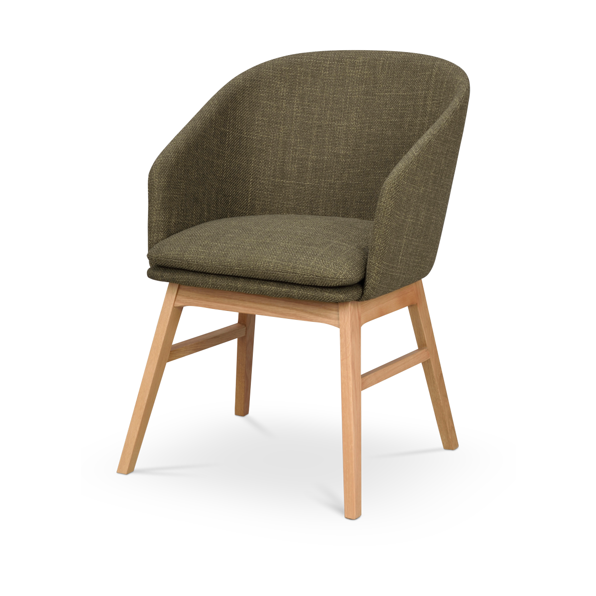 Rowico Home Windham Eetkamerstoel Groen - Armleuning - Naturel Eiken