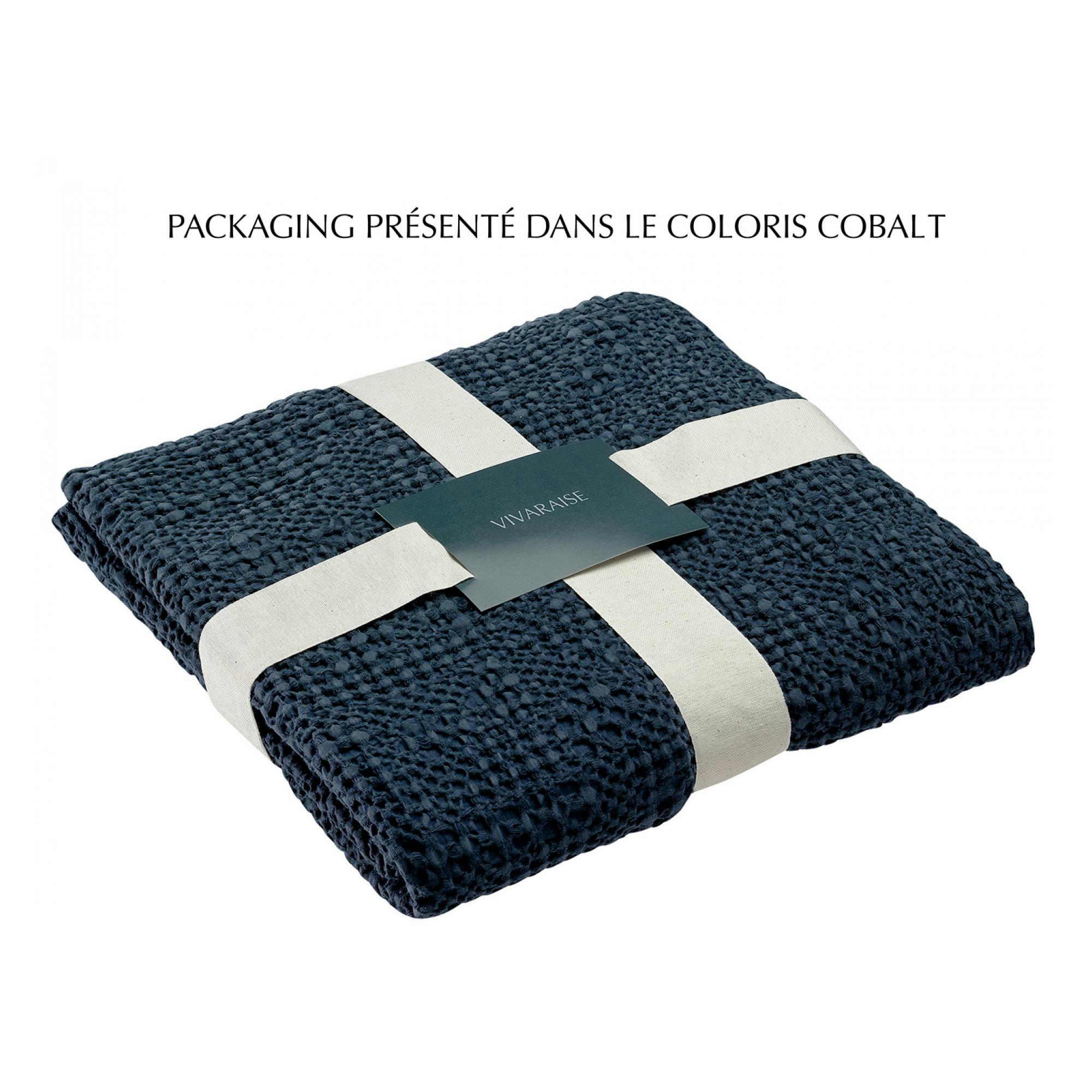 TANA - Plaid   en coton prusse 140 x 200