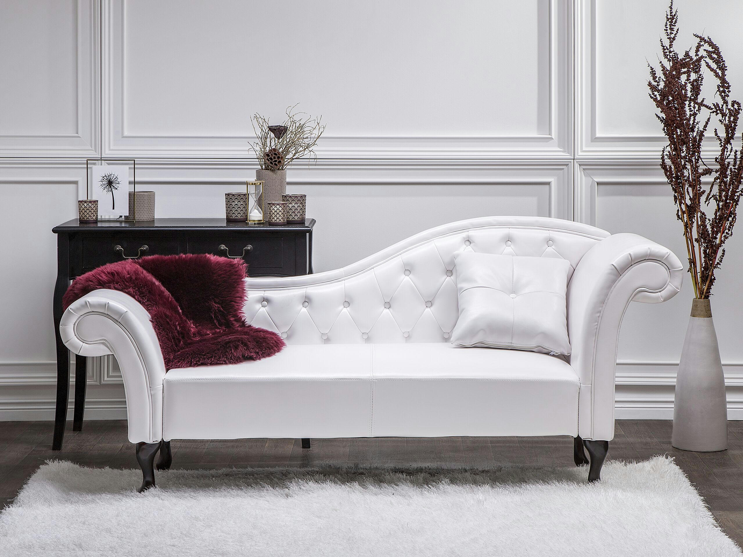LATTES - Méridienne Chesterfield blanche côté droit