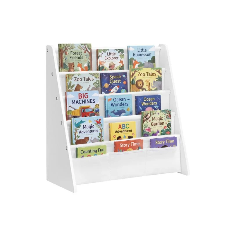 Bibliothèque enfant à quatre niveaux avec rangement sécurisé
