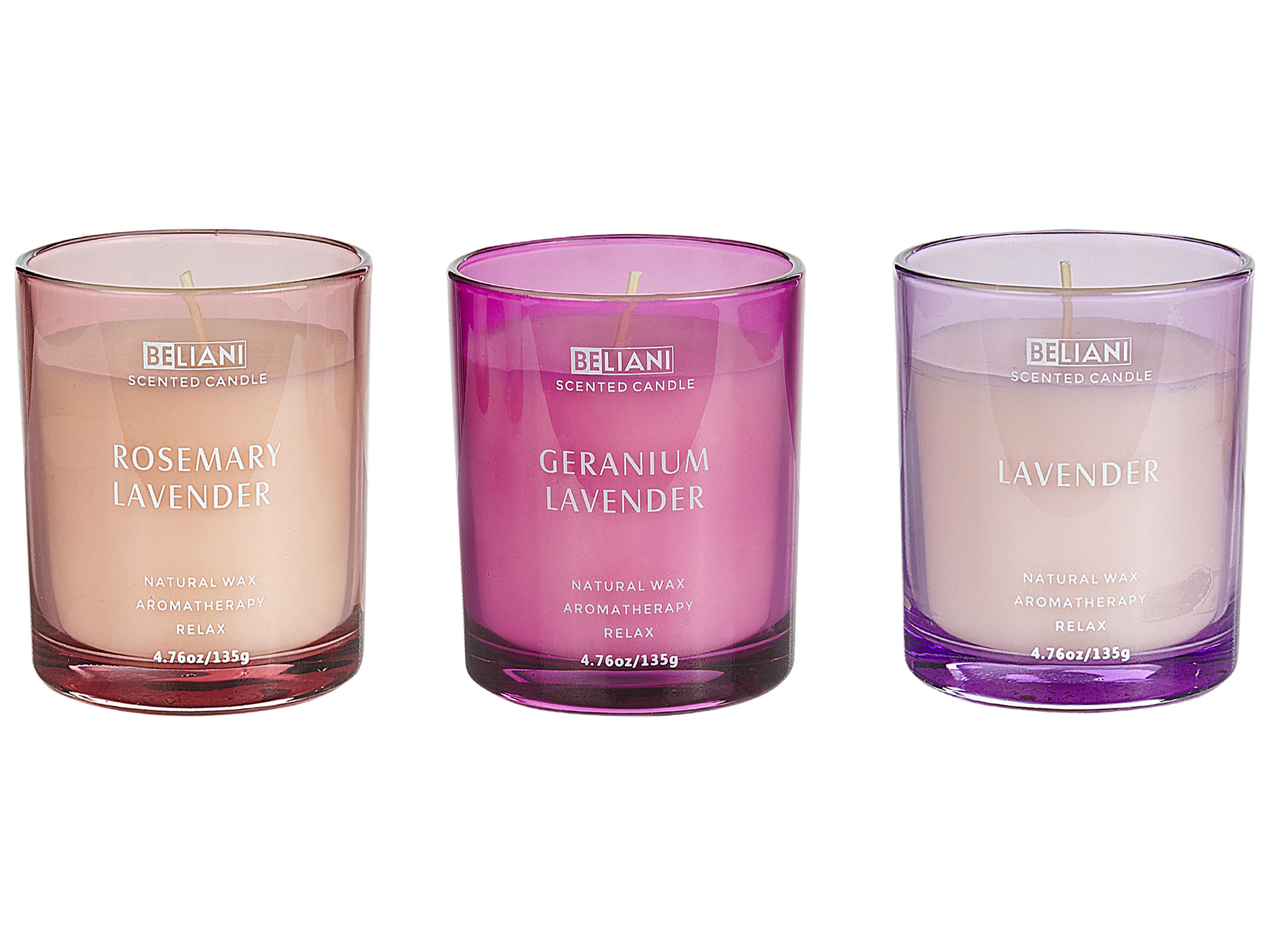 Set of 3 Scented Candles SHEER JOY Soy Wax Floral Notes