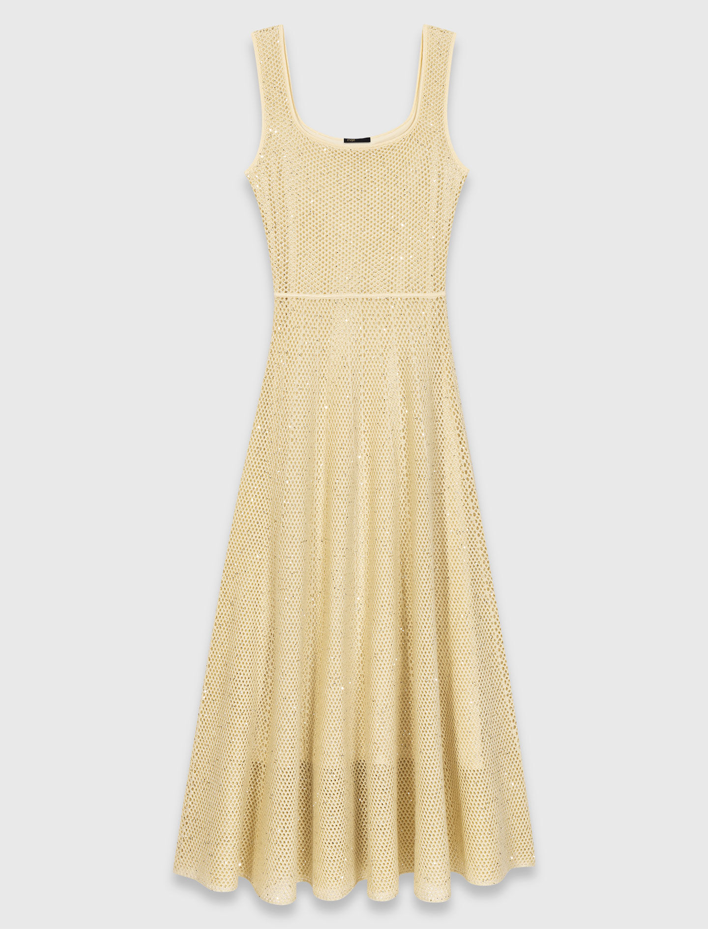 Robe longue en maille strassée