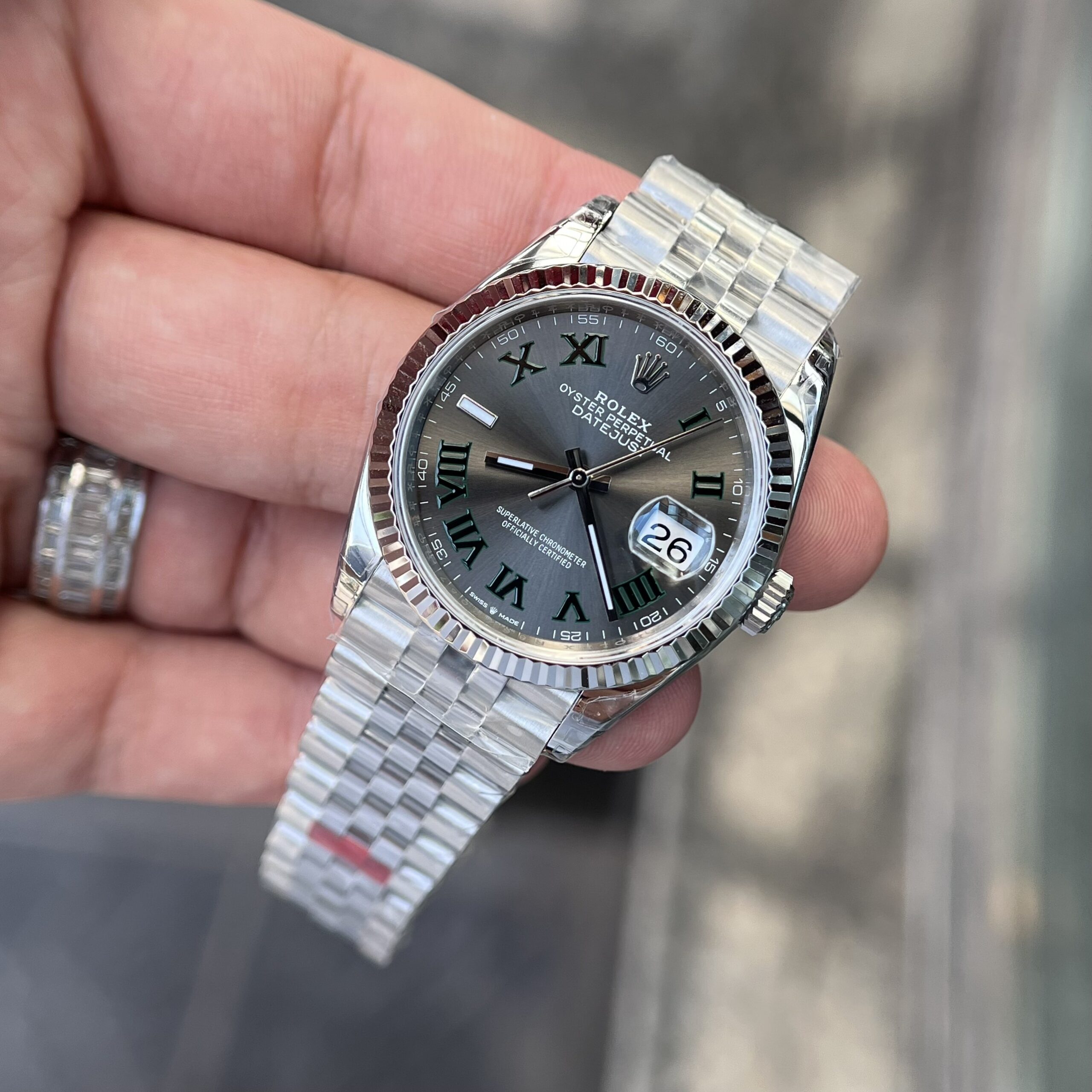 Rolex Datejust 126234 904L Steel Wimbledon Grey Dial 36mm Jub Super Clone