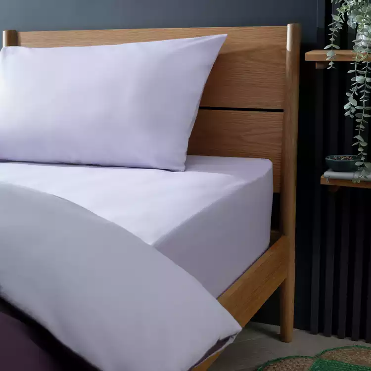 Habitat Polycotton Lilac Fitted Sheet - Single