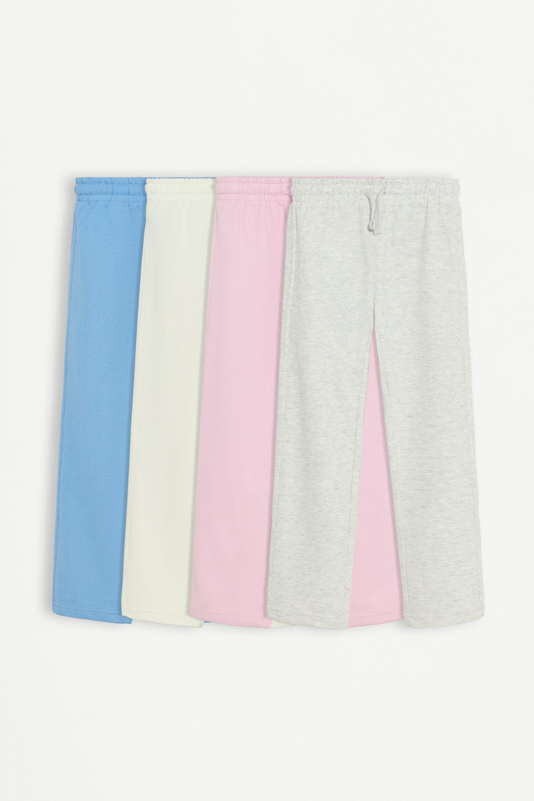 Pack 4 pantalones felpa lisos
