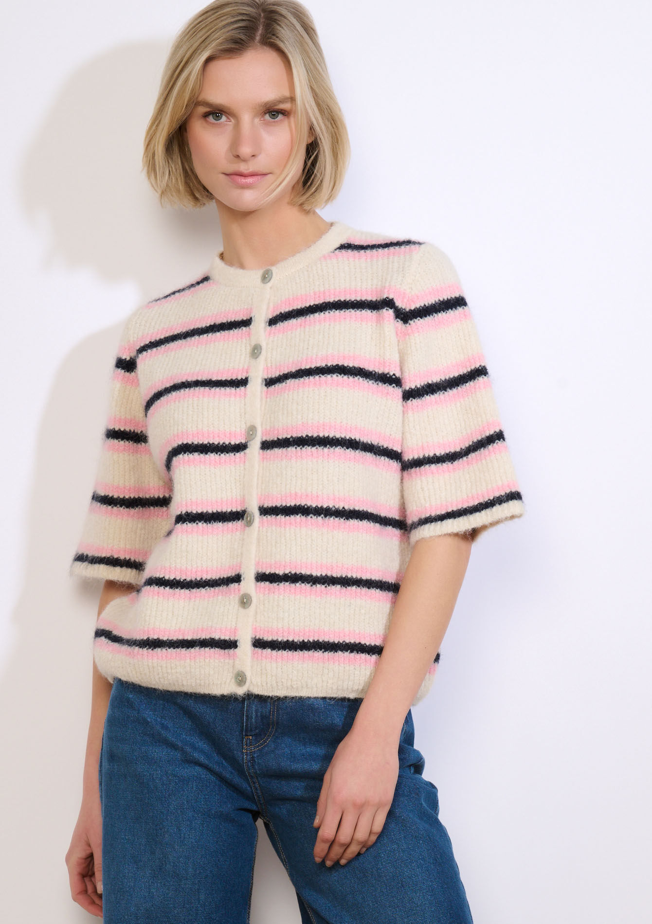 Gestreept vest met korte mouw